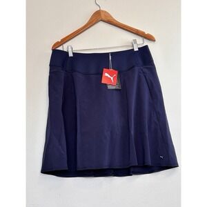 PUMA WOMEN'S L/XL PWRSHAPE NAVY BLUE SKORT GOLF TENNIS PICKLE BALL NWT POCKETS